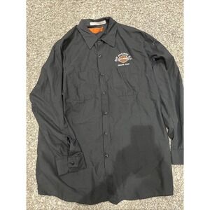 Harley-Davidson Men's XL Black Long Sleeve Button‎ Up (1728)